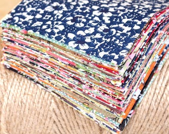 50 Vintage Floral Flower Fabric,Mix Floral Fabric,Precut 4" Charm Squares Fabric,Cotton Fabric Bundle,Patchwork Sewing Craft Material diy