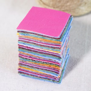 Tessuto 300 Mini Charm Squares, Tessuto Solido Semplice, Tessuto per Quilting, Tessuto per Quilt in Cotone, Tessuto Multicolore, Quilt di Scarto, Cucito Patchwork Fai da Te