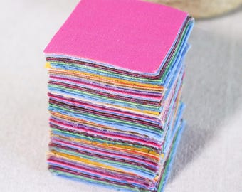 300 Mini Charm Squares Fabric,Plain Solid Fabric,Quilting Fabric,Cotton Quilt Fabric,Multicolor Fabric,Scrap Quilt,Sewing Patchwork DIY