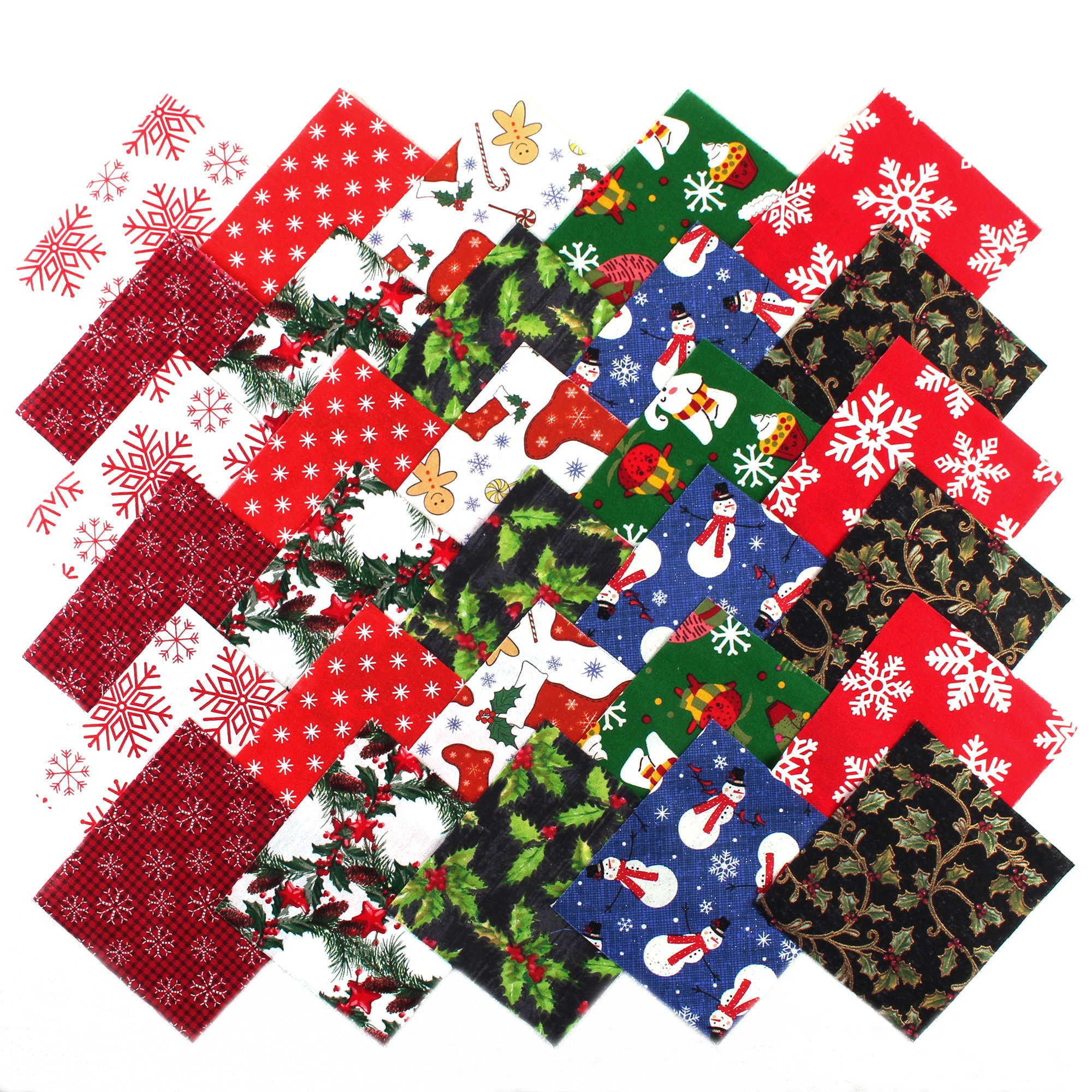 Ornamental Christmas Stacker Charm Pack Fabric, OCHR5X5, Christmas Xmas  Quilt Fabric Squares, 5 Inch Precut Fabric Squares, P & B Textiles 