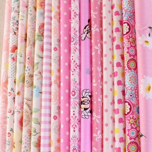 Beauty Sewing 15 Assorted Pink Cotton Fabric Quilting ,Pre Cut Charm Patchwok 10&quot; Squares Scraps Lot DIY