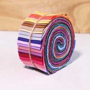 Plain Solid (50) 2.5&quot; Jelly Roll Strips 100% Cotton Quilt Patchwork Fabric Quilting Sewing Crafts DIY