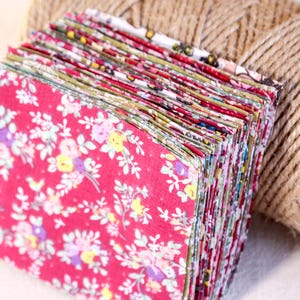 50 Mix Print Cotton Fabric,Quilting Fabric,Vintage Fabric,Precut 4&quot; Fabric Squares,Fabric Bundle,Patchwork Sewing Craft Material diy
