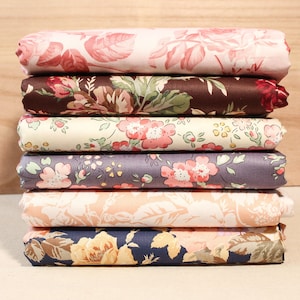 6 Assorted Floral Cotton Fabric Quilting ,Pre Cut Charm Patchwok 10&quot; Squares Scraps Lot DIY