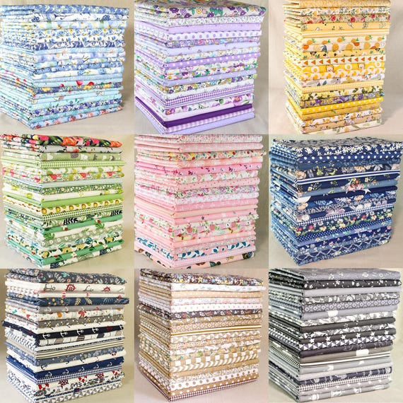 20 Mix Cotton Fabric Bundles,Floral Printed Precut 8" Squares Scraps Lot,Fabric Patchwork,Vintage Quilting Fabric,Sewing Craft DIY Material