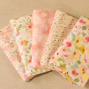5 Assorted Pink Cotton Fabric Quilting ,Pre Cut Charm Patchwok 10" Squares Scraps DIY