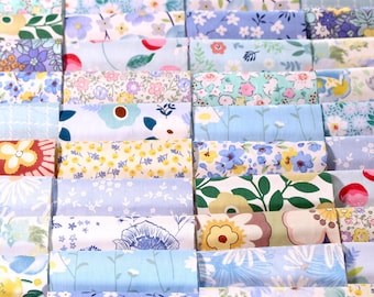 100 Mix Blau Baumwollstoff,Quiltstoff,Charm Vorgeschnittene 10,2cm Quadrate,Bedrucktes Stoffpaket,Nähzubehör, Patchworkstoff