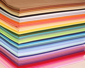 100 Mixcolor Plain Solid Charm Cotton Squares Bundle Quilting Fabric Sewing Patchwork Craft DIY Material