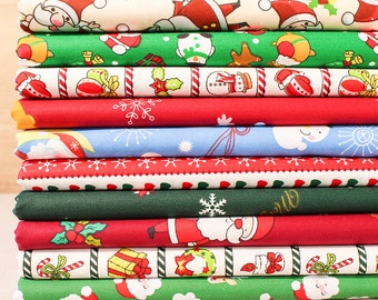 10 Christmas Fabric, Cotton Fabric Quilting ,Pre Cut Charm Patchwork 10" Squares,Fabric Bundle,Sewing Craft DIY