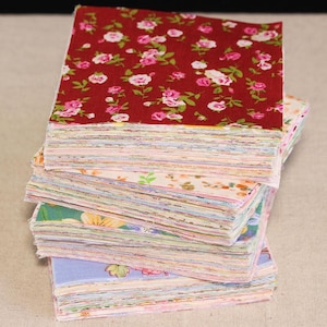 100 Multicolor Quilting Fabric,Printed Flower Fabric Bundle,Precut 4&quot; Squares Fabric,100% Cotton Quilt diy craft sewing Material