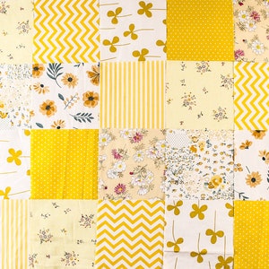 100% Cotton,Fabric Scraps Remnants,Quilting Fabric,Charm Pack Fabric,Sewing DIY material,pink/yellow/black/gray/ fabric Yellow(40pc)