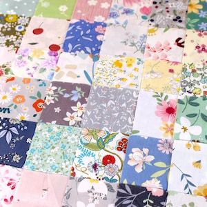 50 gemische Baumwoll-Blumendruck-Stoffe,vorgeschnittene 4-Zoll-Quadrate, Quiltstoff, Stoffpaket, 100% Baumwolle, nähen, Bastelmaterial, DIY-Patchwork