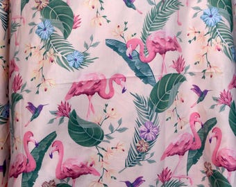 Fabric by the yard,Pink flamingo Green Leaf Fabric,100% cotton Fabric,Quilting Fabric,Fabric Quilt,Sewing Craft DIY Material