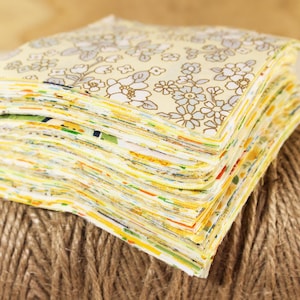 Tessuto floreale giallo 100, tessuto stampato, tessuto di cotone per trapuntatura, quadrati pretagliati da 4", pacchetto di tessuti patchwork, materiale per cucito fai da te