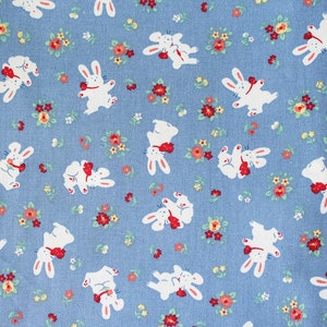 Fabric by half yard,Children Kids Fabric,Nursery Fabric,Bunny Fabric,Cute Rabbit Cotton Fabric,Sewing Quilting Material DIY image 5