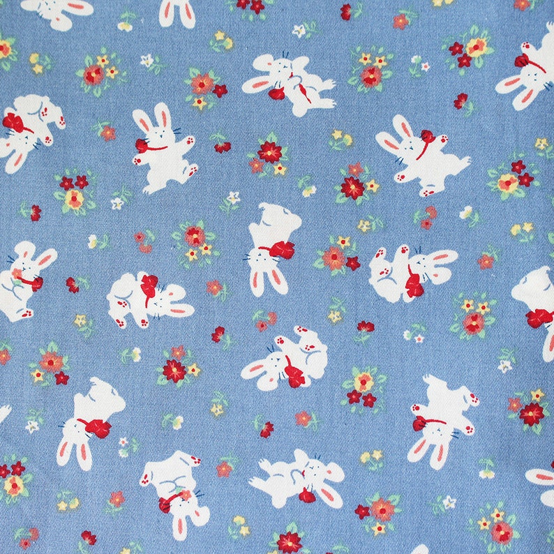 Fabric by half yard,Children Kids Fabric,Nursery Fabric,Bunny Fabric,Cute Rabbit Cotton Fabric,Sewing Quilting Material DIY image 5
