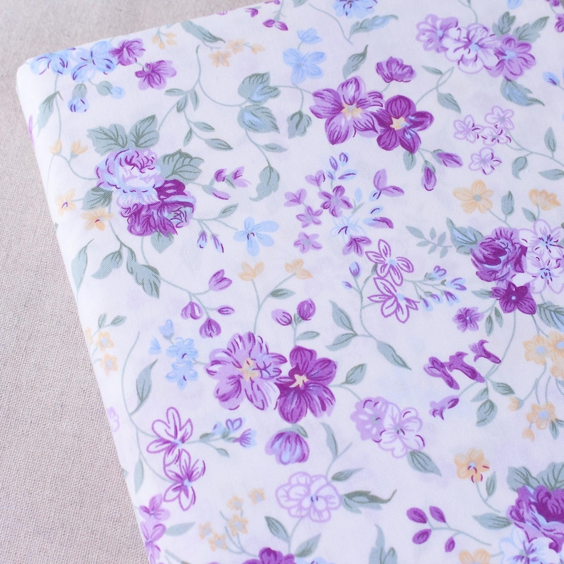 12 Assorted Purple Cotton Print Fabric Quilting,sewing Floral Flower ...