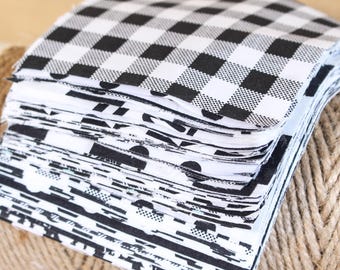 100 Quilting Cotton Fabric Squares,Black White Fabric,Print Fabric,Patchwork Fabric Bundle,Fabric Scraps Remnants,Sewing Crafst DIY