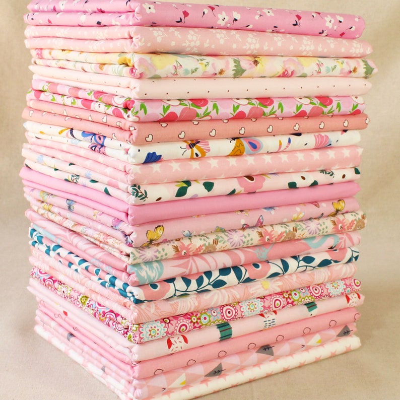 Cotton Fabric Scraps,Quilt Fabric Scrap Bundle,Charm Pack Fabric,Fabric Grab Bag,Fabric Squares Bundles Pink