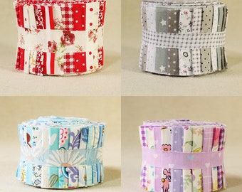 20 Jelly Roll Strips 100% Cotton Fabric Quilting Patchwork Sewing Craft