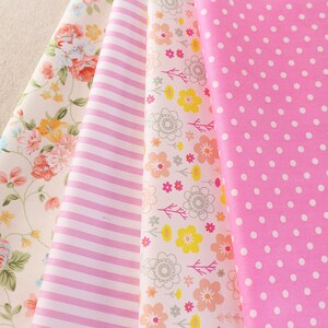 Beauty Sewing 15 Assorted Pink Cotton Fabric Quilting ,Pre Cut Charm Patchwok 10 Squares Scraps Lot DIY image 4