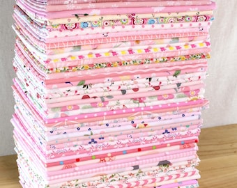 50 Pink Cotton Fabric,Printed Floral Fabric,Precut 5" Charm Pack Fabric Squares,Fabric Quilting Bundle,Sewing Craft Patchwork DIY