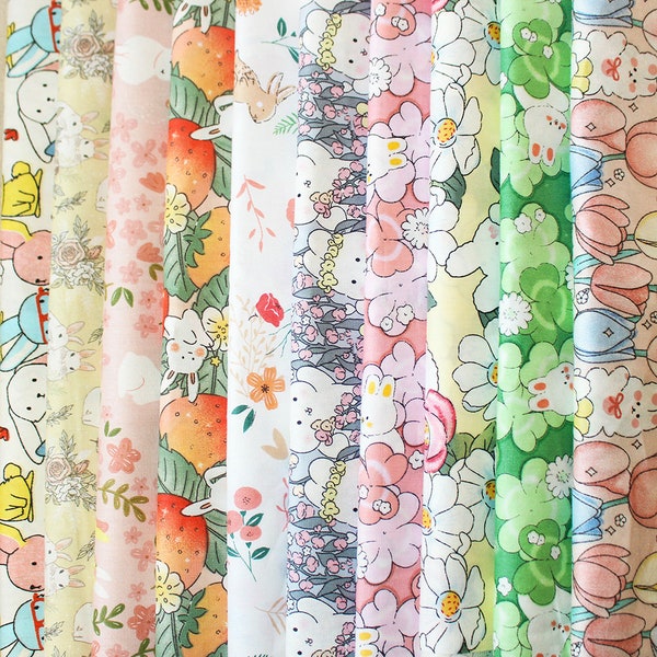 20 Jelly Roll Strips 100% Cotton Rabbit Fabric Quilting Patchwork Sewing Craft