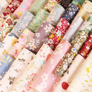 50 Floral Cotton Fabric,15cm Patchwork Squares,Fabric Scraps,Remnants,Charm Fabric,Quilt Fabric,Multicolor Fabric Bundle,Sewing Material DIY