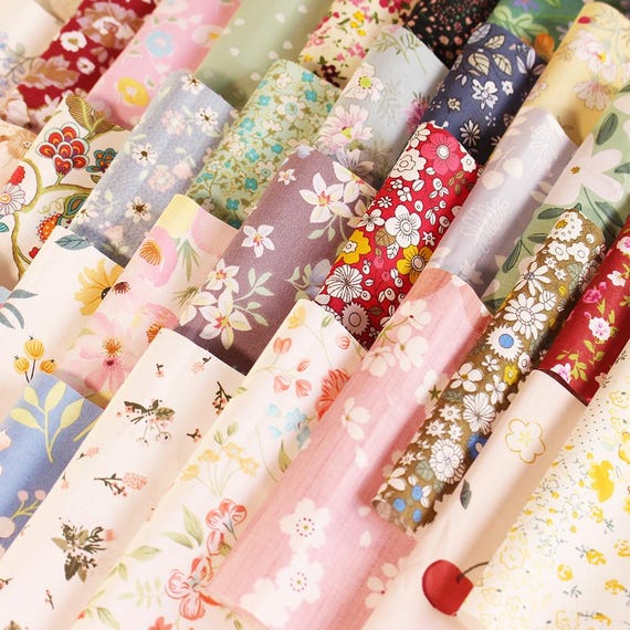 Lot De 42 Carrés De Tissu En Coton Imprimé Floral Pour Matelassage