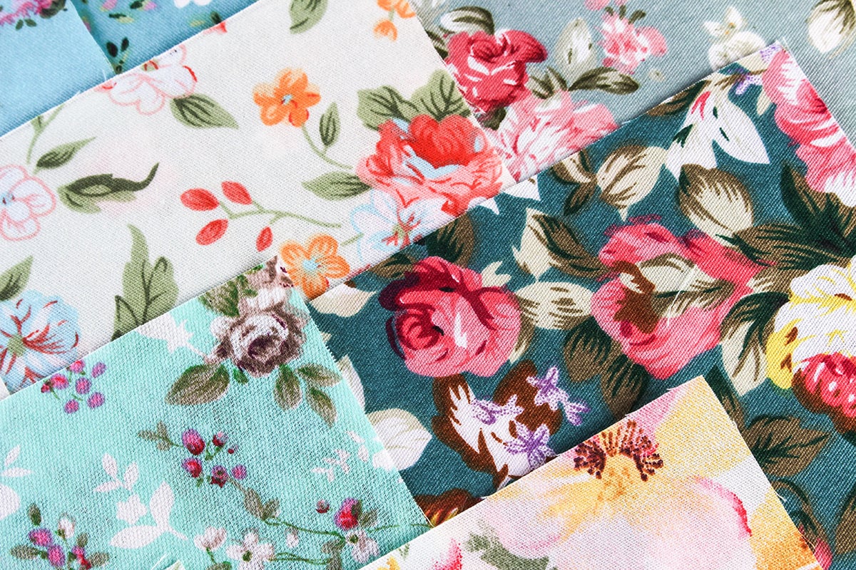 45 Floral Cotton Fabric Quilting Pre Cut 5 Squares Charm Patchwok