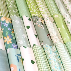 108 Light Green Cotton Fabric,Quilting Fabric,Precut 4&quot; Squares,Patchwork Fabric Bundle,Sewing Craft Material DIY