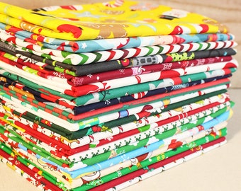 20 Fat Quarter Bundle,Cotton Christmas Fabric,Fabric Quilting,Fabric Squares,sewing craft patchwork