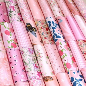 60 Rosa Druck Stoff, Quilten Baumwolle Stoff,vorgeschnittene 12,5 cm Charm Quadrate,Patchwork Stoff Bündel,Quilt Stoffbeutel Stoff,Sewing Craft DIY