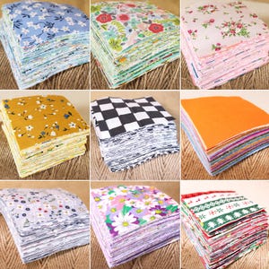Tessuto floreale da 100 fiori, tessuto stampato, tessuto di cotone per trapuntatura, quadrati pretagliati da 4 pollici, pacco di tessuto patchwork, sacchetto di ritagli di trapunta, artigianato da cucito fai da te
