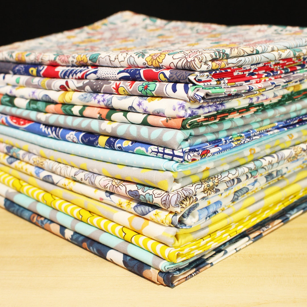 15 Assorted 100 Cotton Fabric Quilting Bundle ,pre Cut Quilt Fabric