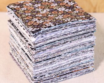 100 Gray Black Fabric Scraps Remnants,4inch Charm Squares,Floral Flower Quilting Fabric,Fabric Patchwork Bundle,100% Cotton diy craft sewing