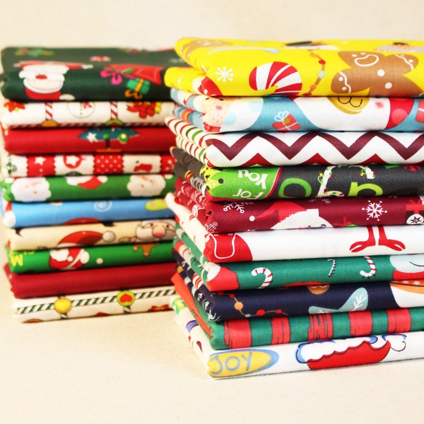 20 Cotton Christmas Fabric,Precuts Quilt Fabric,Quilt Square,Charm Pack Fabric,Scraps,Quilting Fabric,Fabric Bundle