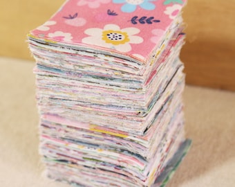 300 Mini Charm Square Fabric,Floral Fabric,Fabric Scraps Remnants,Precut Quilting Fabric,Quilt Fabric,100% Cotton Sewing Craft Material DIY