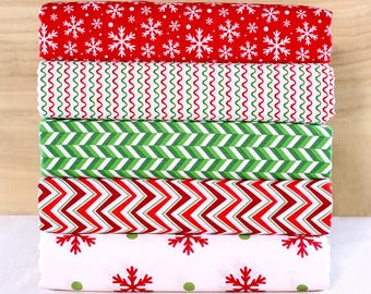 5 Fat Quarter Fabric,Christmas Cotton Fabric,Vintage Fabric Bundle,Sewing Craft Quilting Fabric Patchwok Quilt DIY Material