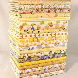 20 Gelber Baumwollstoff, vorgeschnittene 20,3 cm große Quadrate, Stoffbündel, Stoff zum Quilten, Nähen Bastelmaterial DIY Patchwork