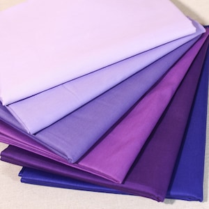6 tessuti di cotone lavanda assortiti per trapuntatura, patchwok con fascino pretagliato 10" quadrati, scarti, lotto fai da te