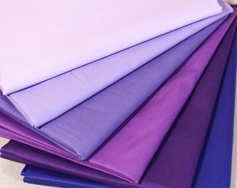 6 Assorted Lavender Cotton Fabric Quilting ,Pre Cut Charm Patchwok 10" Squares Scraps Lot DIY