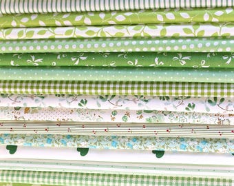 51 Tissu vert,Quilting tissu en coton,Tissu imprimé,Carrés à breloques prédécoupés de 5 po.,Lot de tissus en patchwork,Couette pour sac de récupération,Artisanat de couture DIY