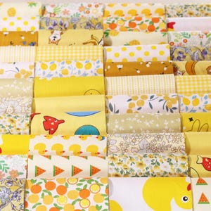 100 Yellow Cotton Fabric,Quilting Fabric,Quilt Fabric,Precut 4&quot; Squares Fabric,Kids Fabric,Sewing Craft DIY Patchwork Bundle Lot