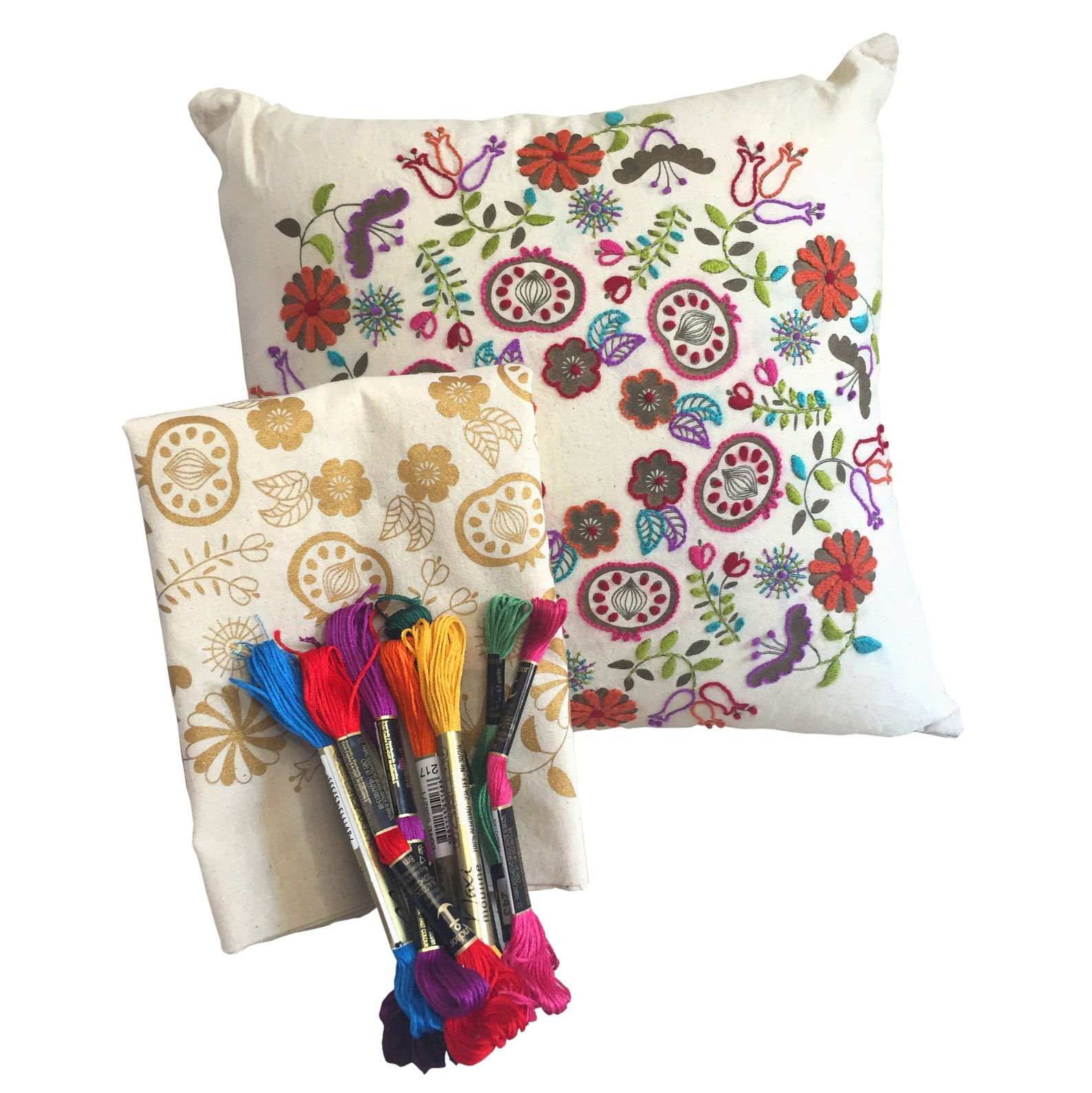 Embroidery Pillow Case Kit Etsy