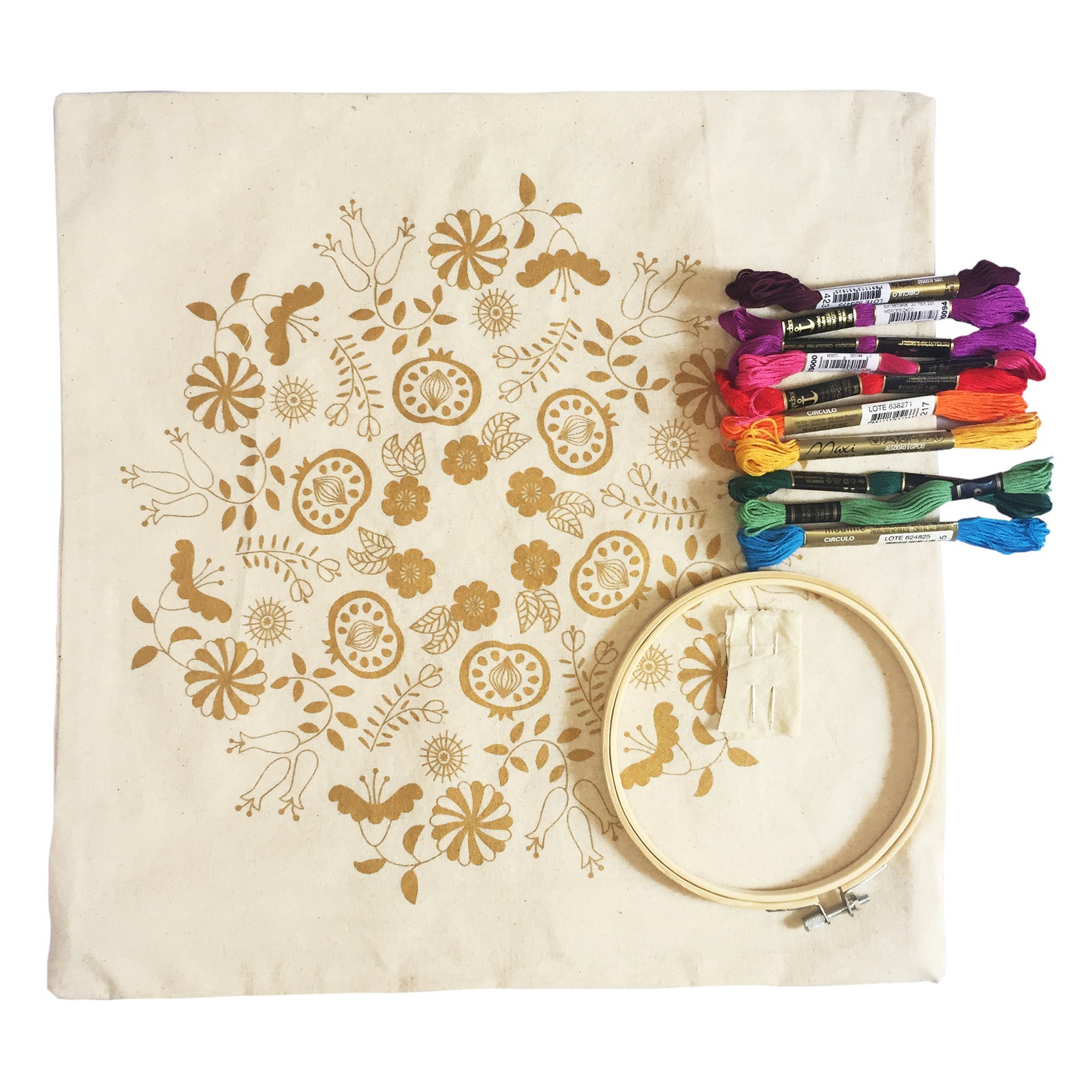 Embroidery Pillow Case Kit Etsy