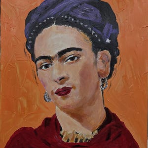 Frida Original Oil Painting Unframed 8 x 10 Inches