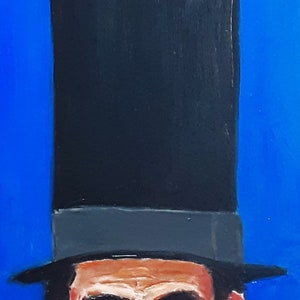 Abe Lincoln Top Hat 21 x 9 1/2 Inches Unframed Original Outsider Art