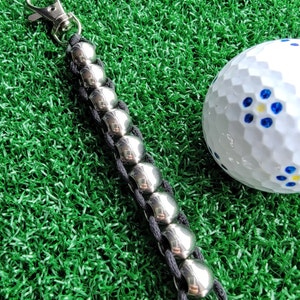 Clip-on Golf Stroke Counter - Silver Metal  Beads, Golf Accessory