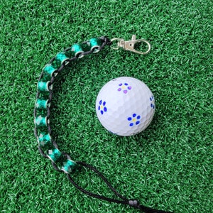 Teal Glass Bead Golf Stroke Counter: Clip-on Golf Accessory